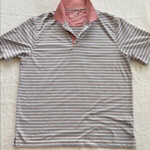 The Southern Shirt Company Striped Polo in Pink and Light Blue